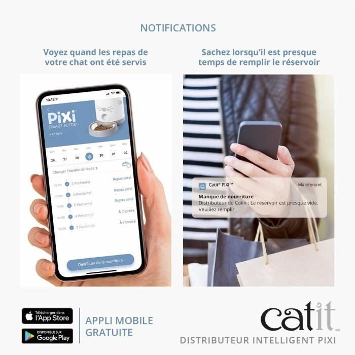 CATIT - PIXI Distributore di crocchette per gatti - 1,2 kg (controllato da app)