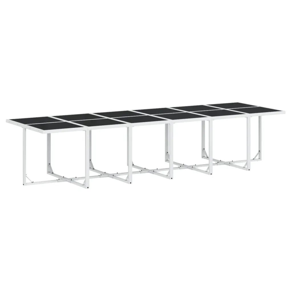 vidaXL Set da Pranzo da Giardino 17 pz con Cuscini Bianco in Textilene