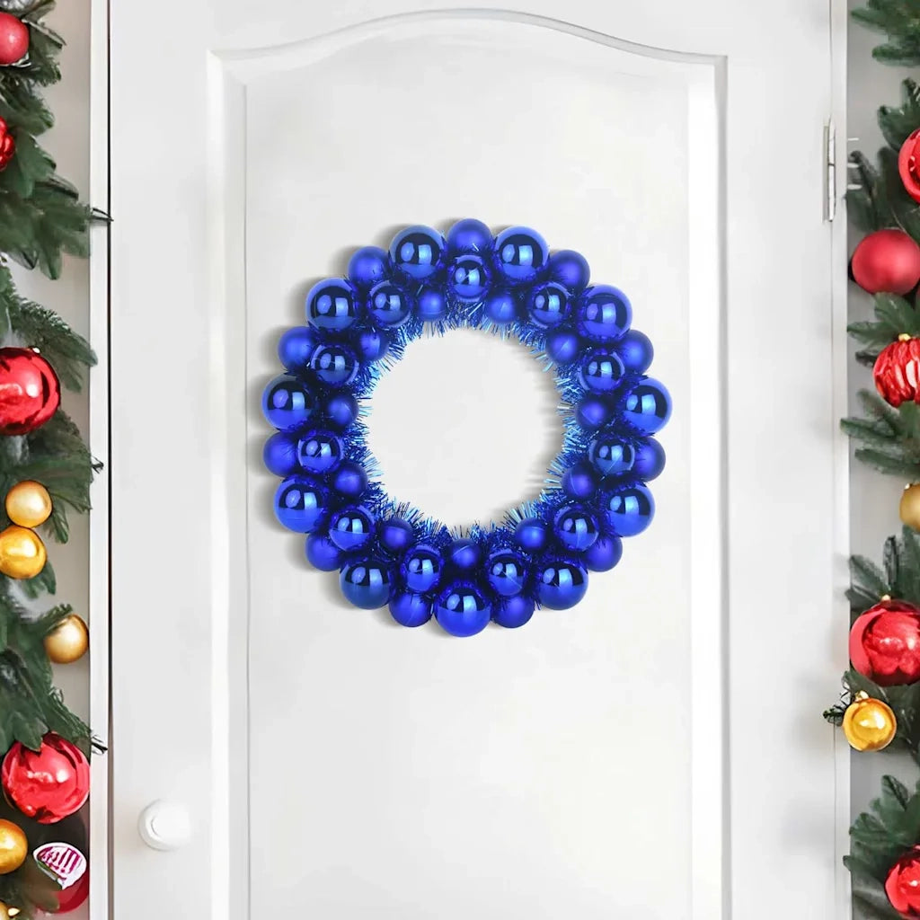 Corone di Palline di Natale 2 pz Blu 33 x 33 x 7 cm CFW7784042