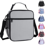 Lunchbox Geïsoleerde per Bambini, Thermica Tasca da Picnic con Cinturino Regolabile, per Uomini, Donne, Ragazzi, Ragazze, Scuola e Lavoro (Grigio)