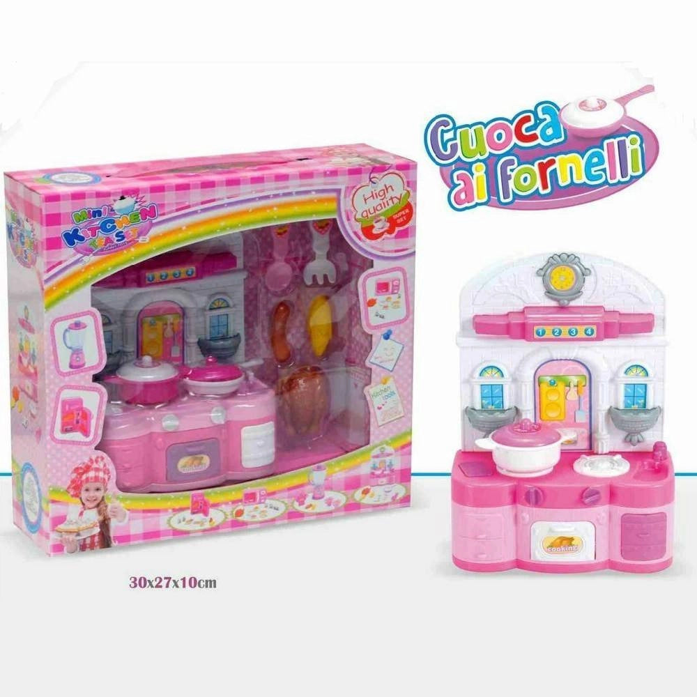 Trade Shop - Cuoca Ai Fornelli Cucina Con Pentole Stoviglie Alimenti Giocattolo Gioco Bambina -