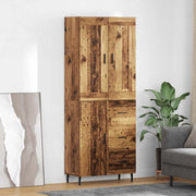 Credenza 2 pz-Set di 2 Buffet-Armadio da cucina Legno vecchio Legno Stratificato e Vetro 809080