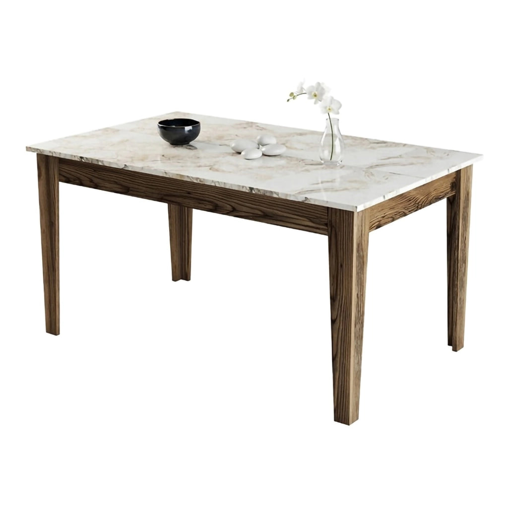 Viverone, Tavolo Fisso 6 Posti, 145x88x75h cm Marrone Noce