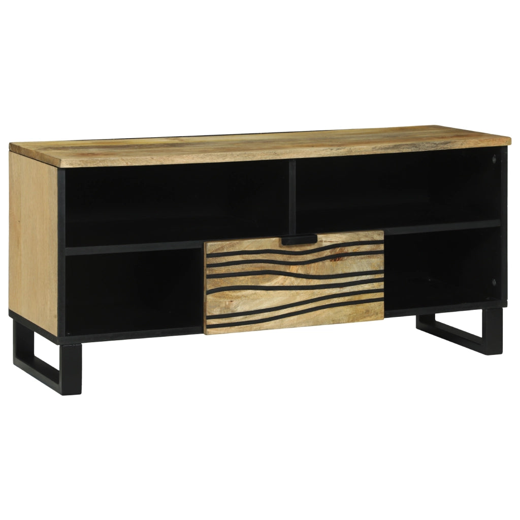 Mobile TV 100x33.5x46 cm Legno Massello di Mango