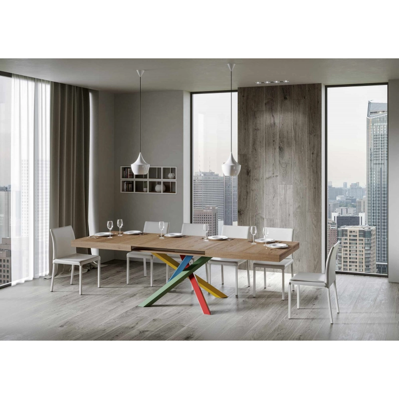 Tavolo allungabile 90x140/244 cm Volantis telaio gambe 4 colori (B) - Quercia Natura