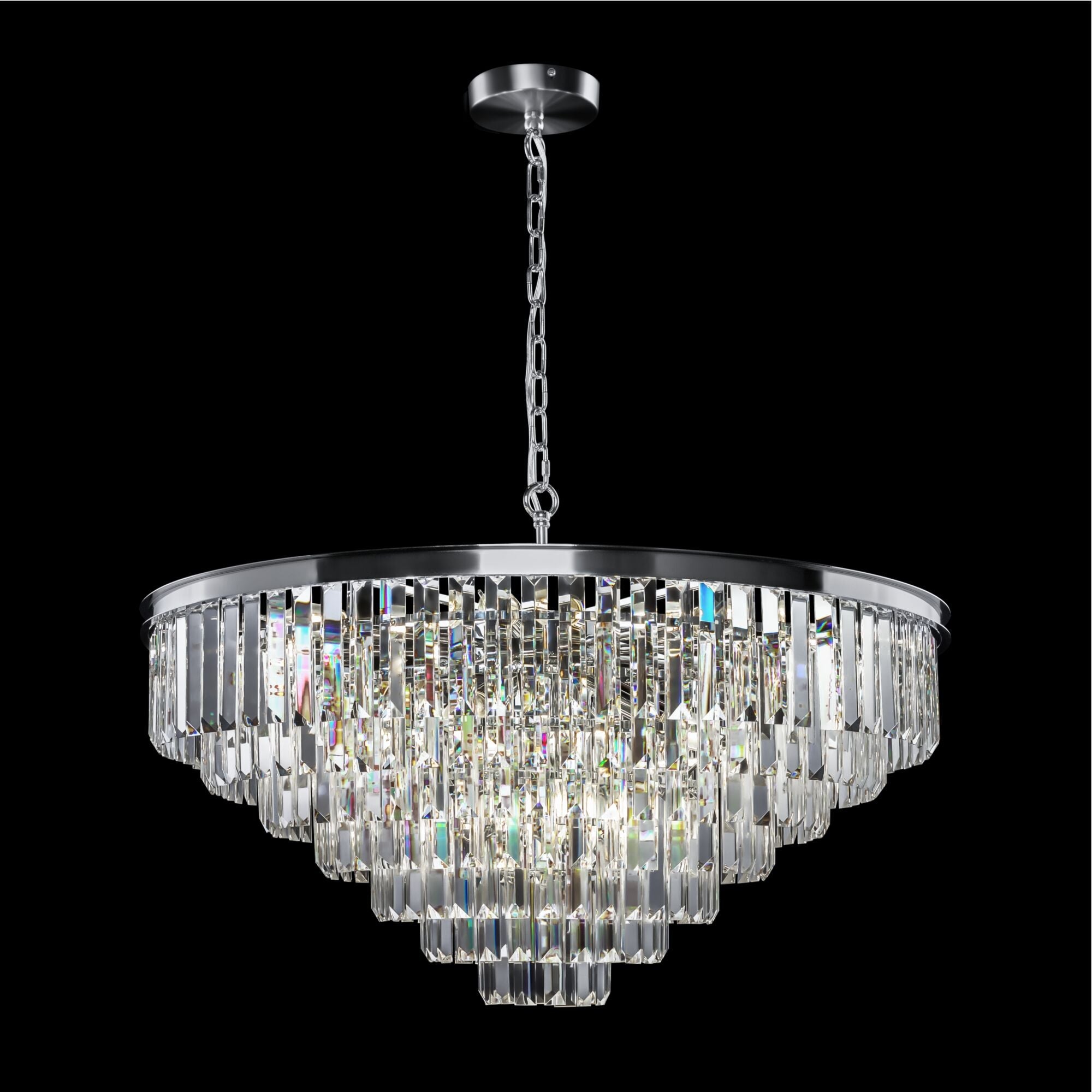 Lampada pendente Neoclassic in Metallo e Vetro Revero Cromo