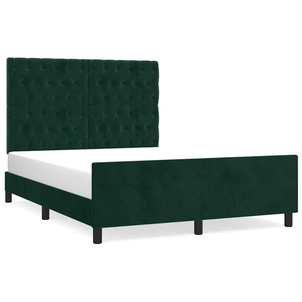 Giroletto senza Materasso Verde Scuro 140x190 cm in Velluto