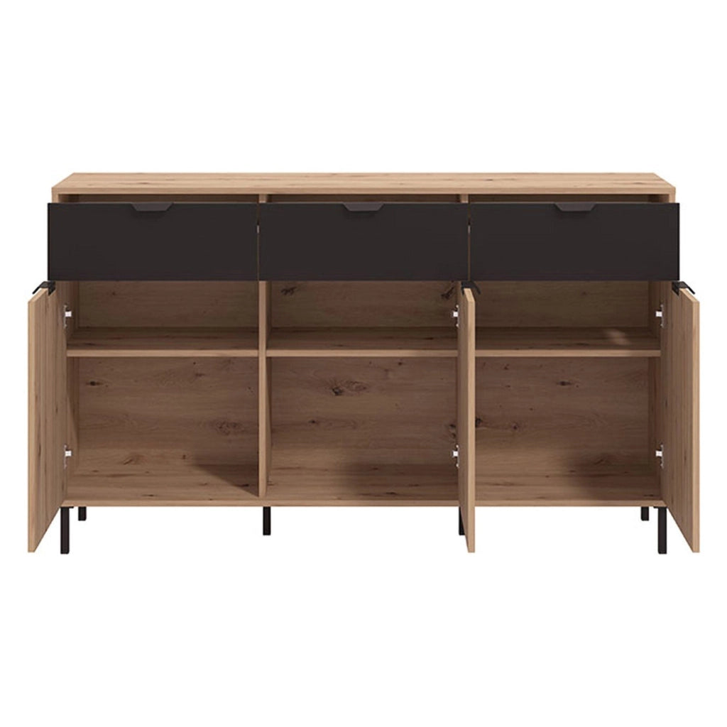 Madia Robbio, Credenza 3 Cassetti, 157x40x92.5h cm Marrone Rovere Nodi