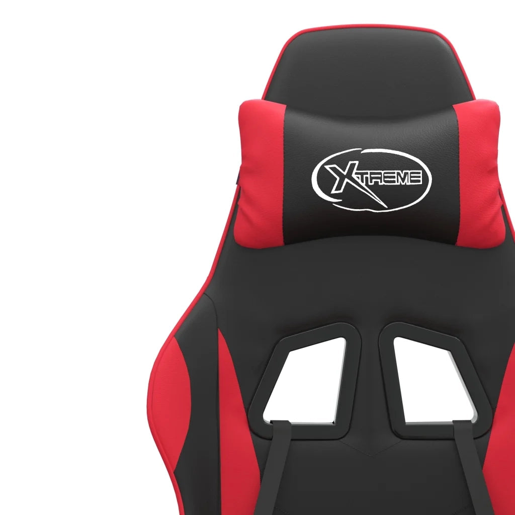 vidaXL Sedia da Gaming Girevole Nera e Rossa in Similpelle