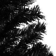 Albero di Natale Preilluminato con Palline Nero 180 cm PVC 3077676