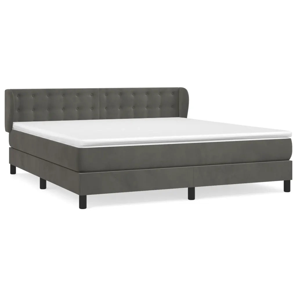 Giroletto a Molle con Materasso Grigio Scuro 180x200 cm Vellutocod mxl 74138