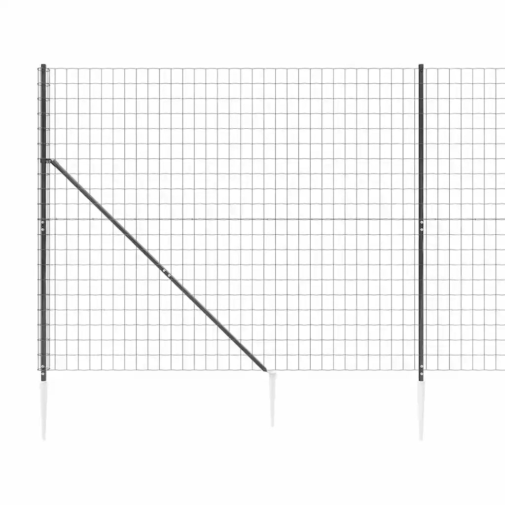 Recinzione Metallica con Picchetti Ancoraggio Antracite 1,6x25m 154268