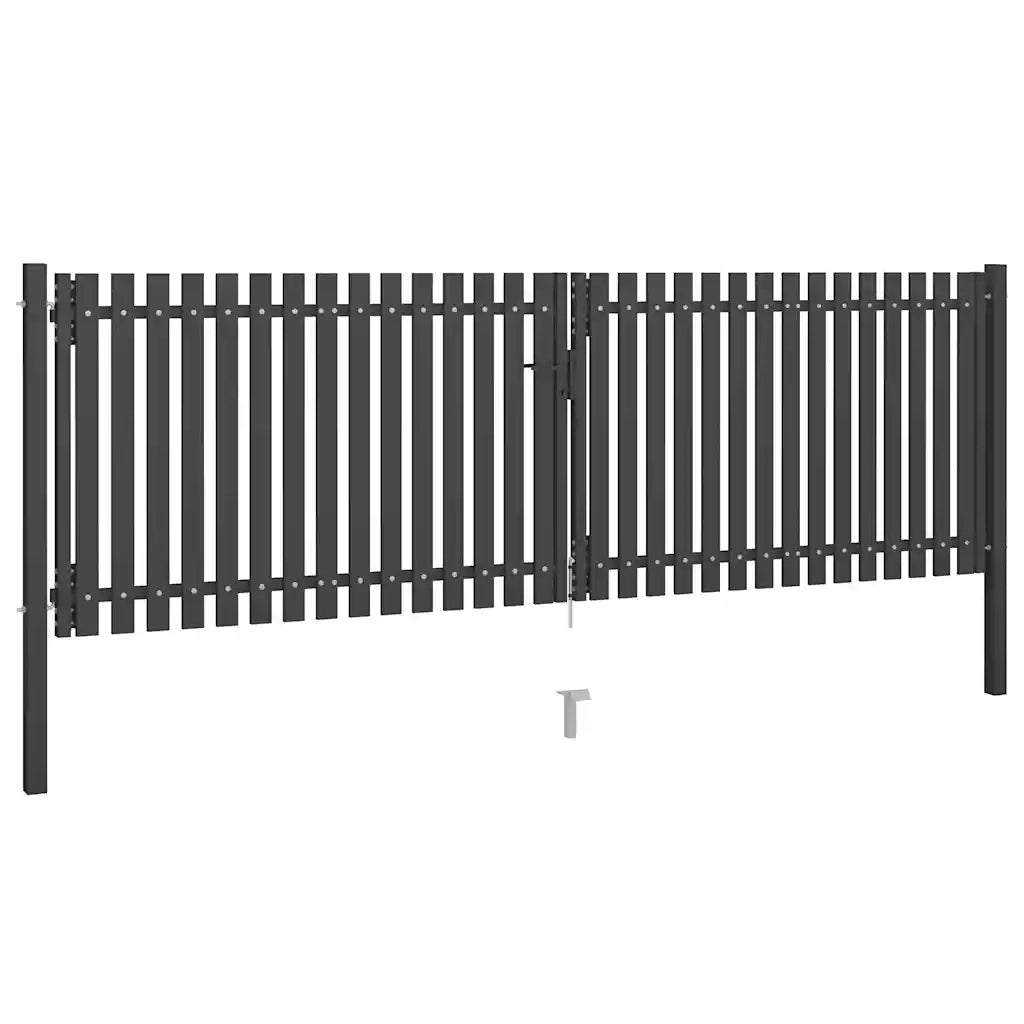 Cancello per Recinzione da Giardino in Acciaio 400x100 cm Antracite 146334