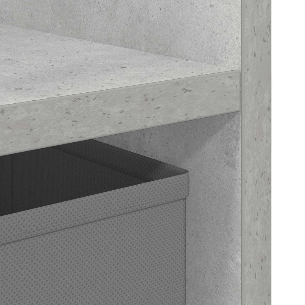 Set di 2 Comodini | Armadio da Notte | Mobiletto da notte con cassetto Grigio cemento 25,5 x 22 x 49,5 cm