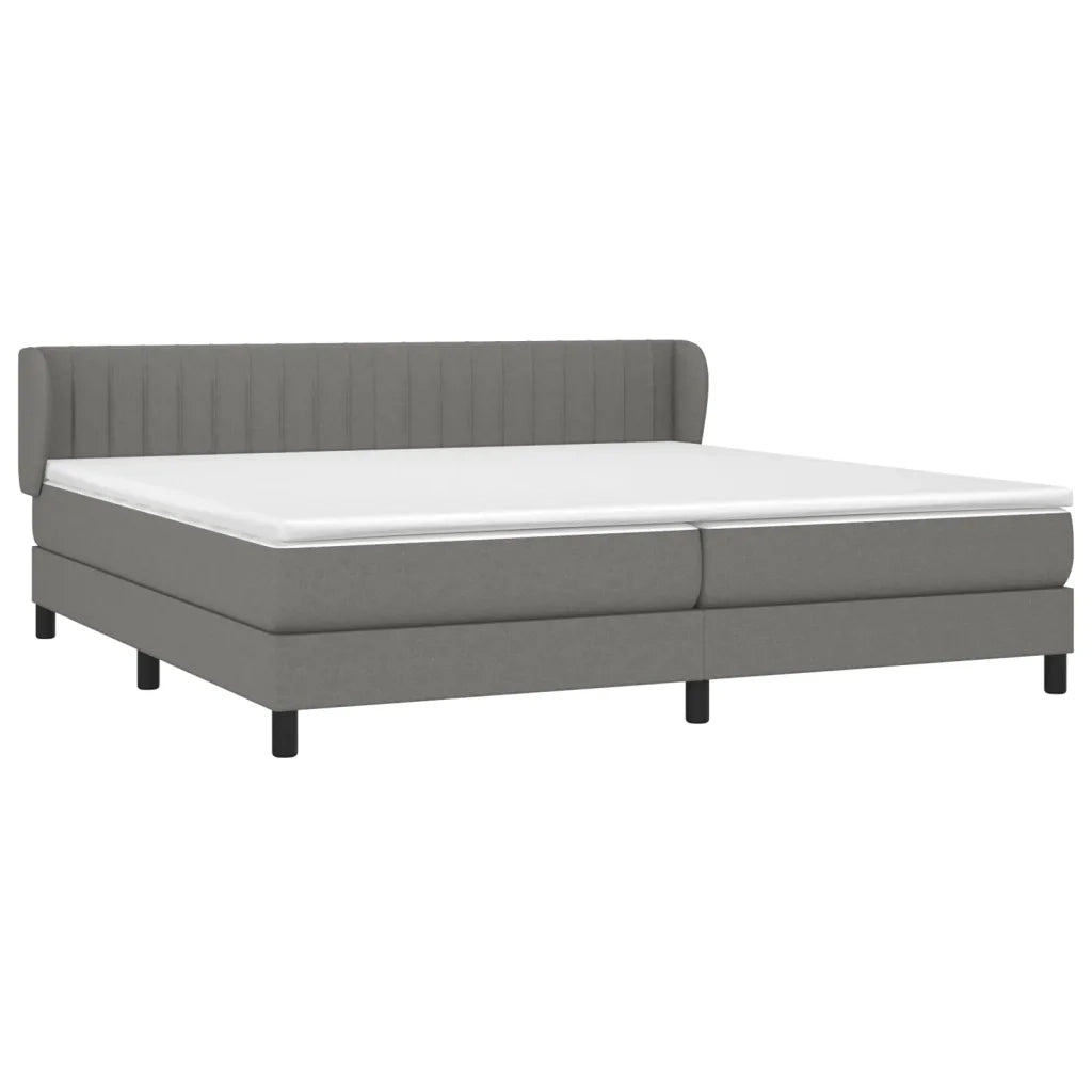 Giroletto a Molle con Materasso Grigio Scuro 200x200 cm Tessuto 3126430