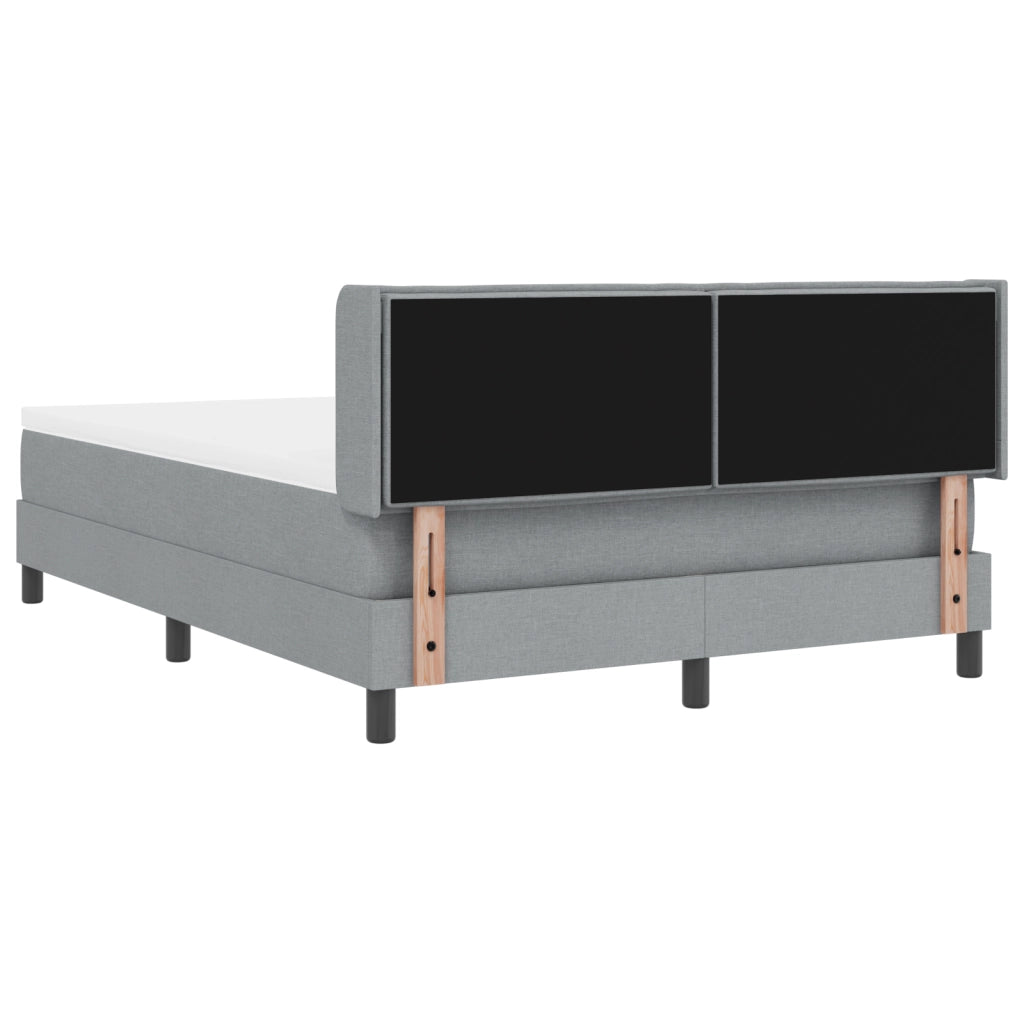 Letto Box Spring  con Materasso Grigio Chiaro 140x190 cm Tessuto