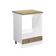 Mobile per forno da incasso R-Line Rovere artigianale/Bianco 60 cm, PL Rovere Vicco