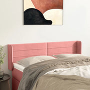Testiera ad Orecchio-Testata con Orecchie Rosa 147x16x78/88 cm in Velluto 623863