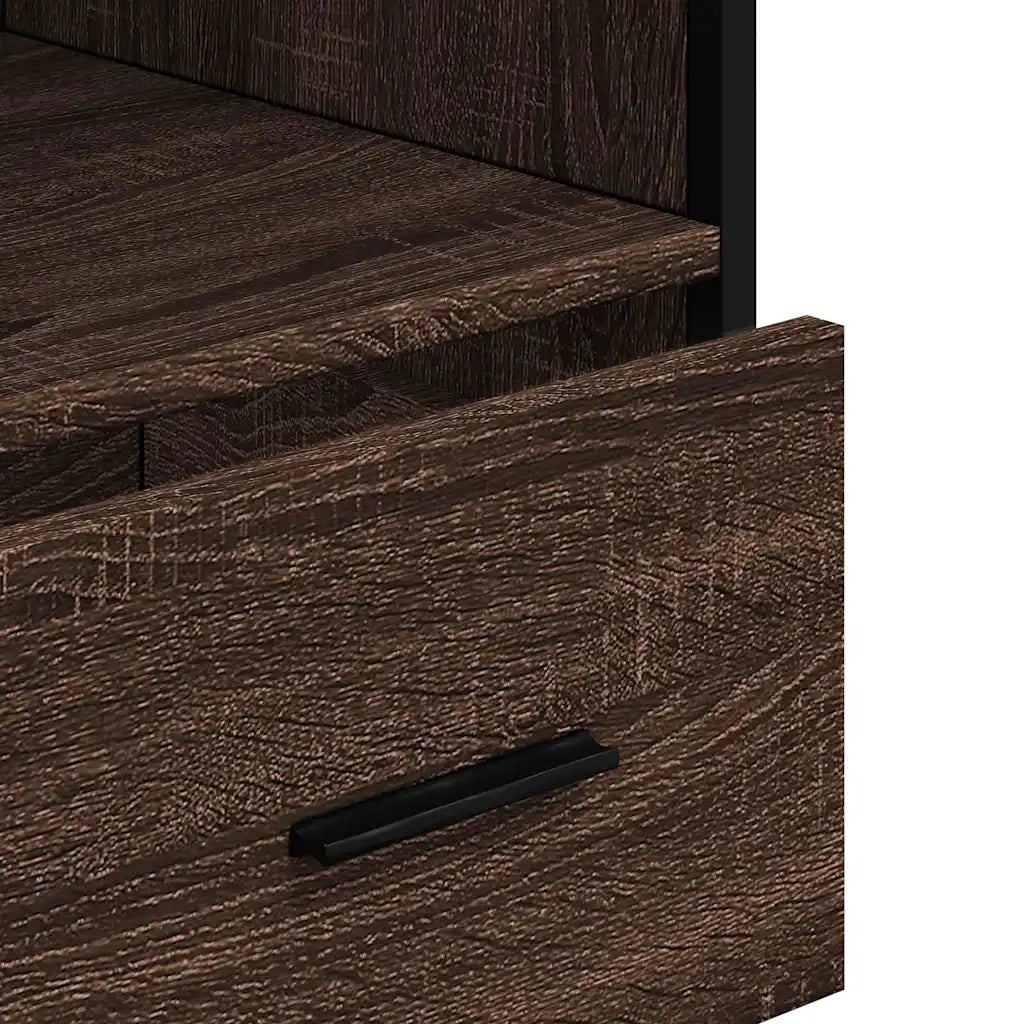 Armadietto Bagno Rovere Marrone 35x37,5x100cm Legno Multistrato 849253