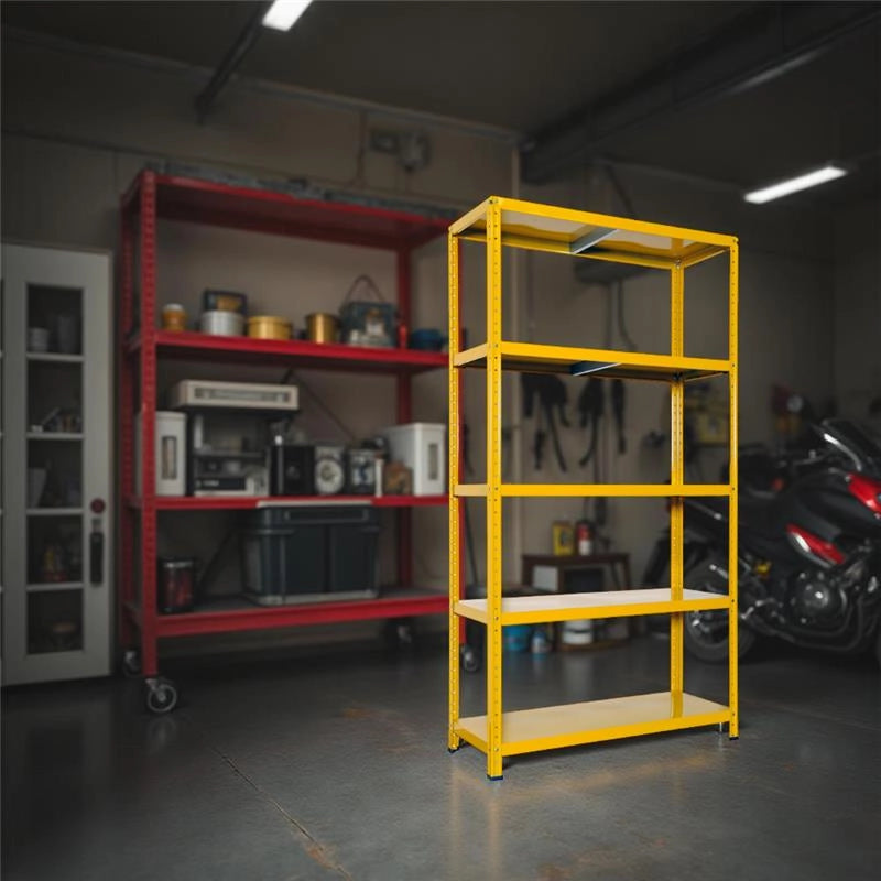 SCAFFALE IN METALLO GIALLO ETTORE KIT BULLONI 100 X 40 X H 187 CM 5 RIPIANI