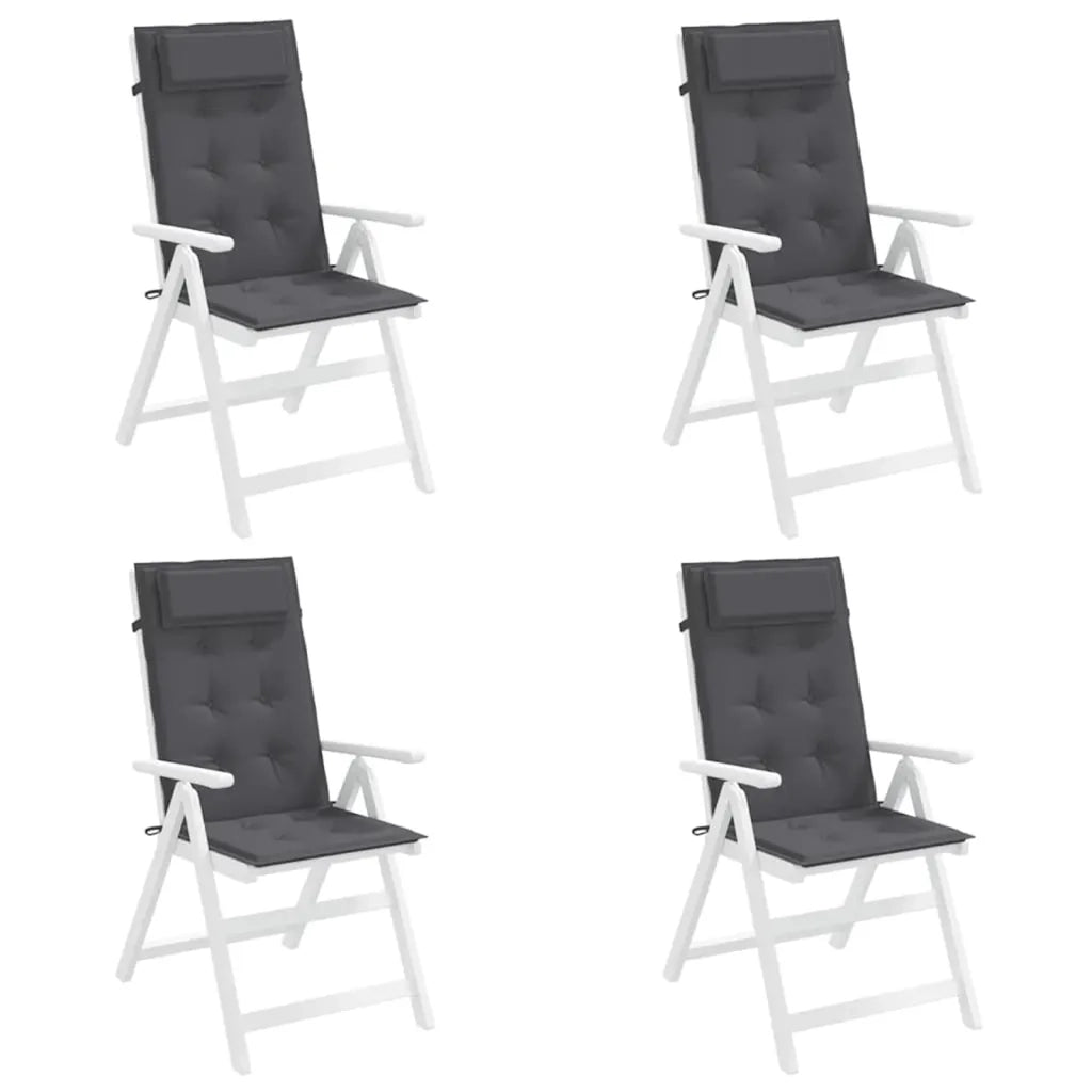 Cuscini per Sedia Schienale Alto 4 pz Antracite Tessuto Oxford 361875