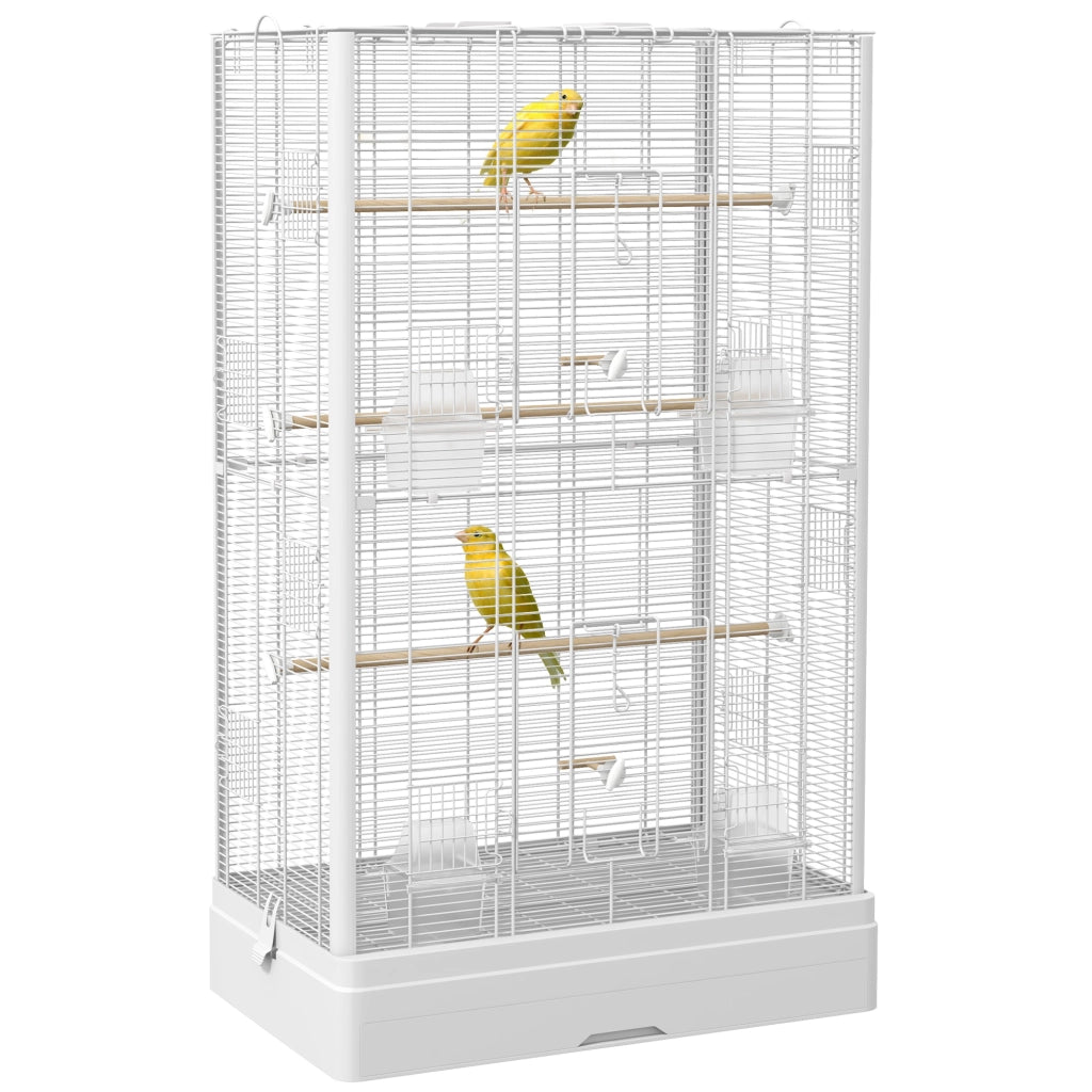 Voliera per uccelli ¨C zephmum ¨C bianco 61x36,5x98 cm