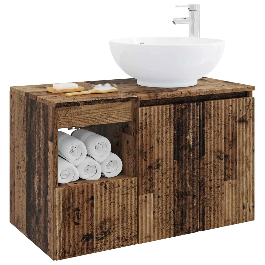 Set di mobili per il bagno 2 pz Legno antico 3404092
