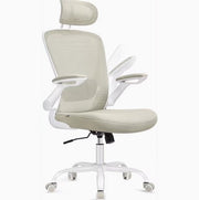 Sedia Ergonomica per Ufficio con Supporto Cervicale - Sedia per Ufficio in Mesh con Supporto Lombaro - Sedia per Ufficio Rotativa con Funzione di Oscillazione - Braccialettature Reclinabili - Altezza Sedile 53 cm - Nero