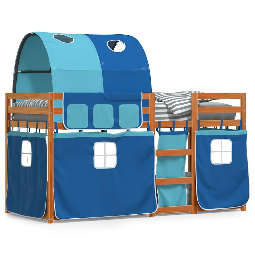 Letto a Castello senza Materasso-Struttura Letto a Castello Blu 90x190cm Massello Pino 959525