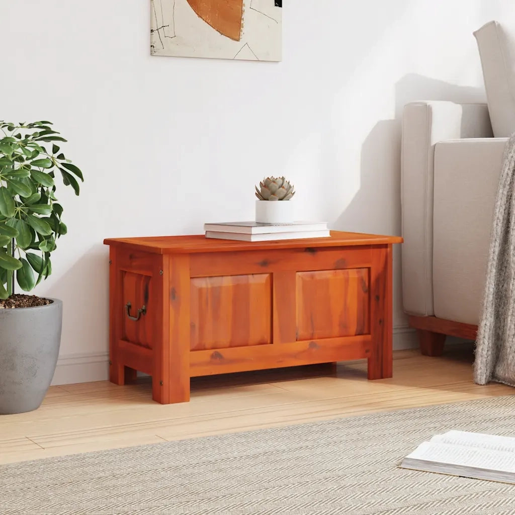 Cassapanca con Coperchio-Baule-Armadietto contenitore Marrone in Legno Massello di Acacia 246402
