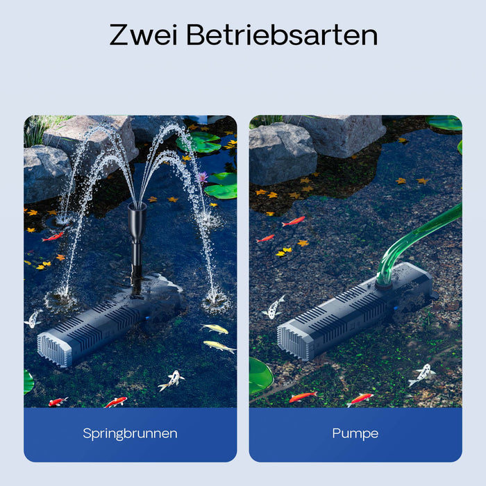 CHJ-1503 ECO Pompa da fontana con spugna filtrante 1500l/h 25 W Laghetto Stagno