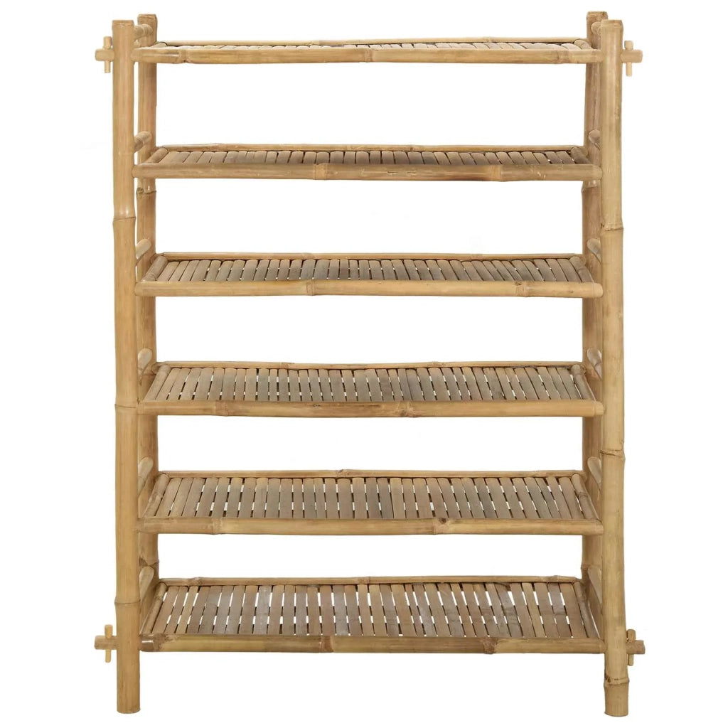 Scarpiera con lo scaffale Naturale 6 ripiani Bambù 42028051