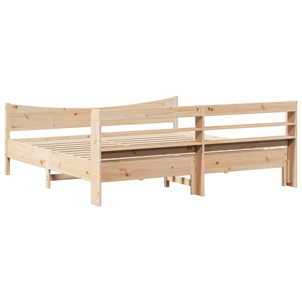 Giroletto con Testiera 200x200 cm in Legno Massello di Pino