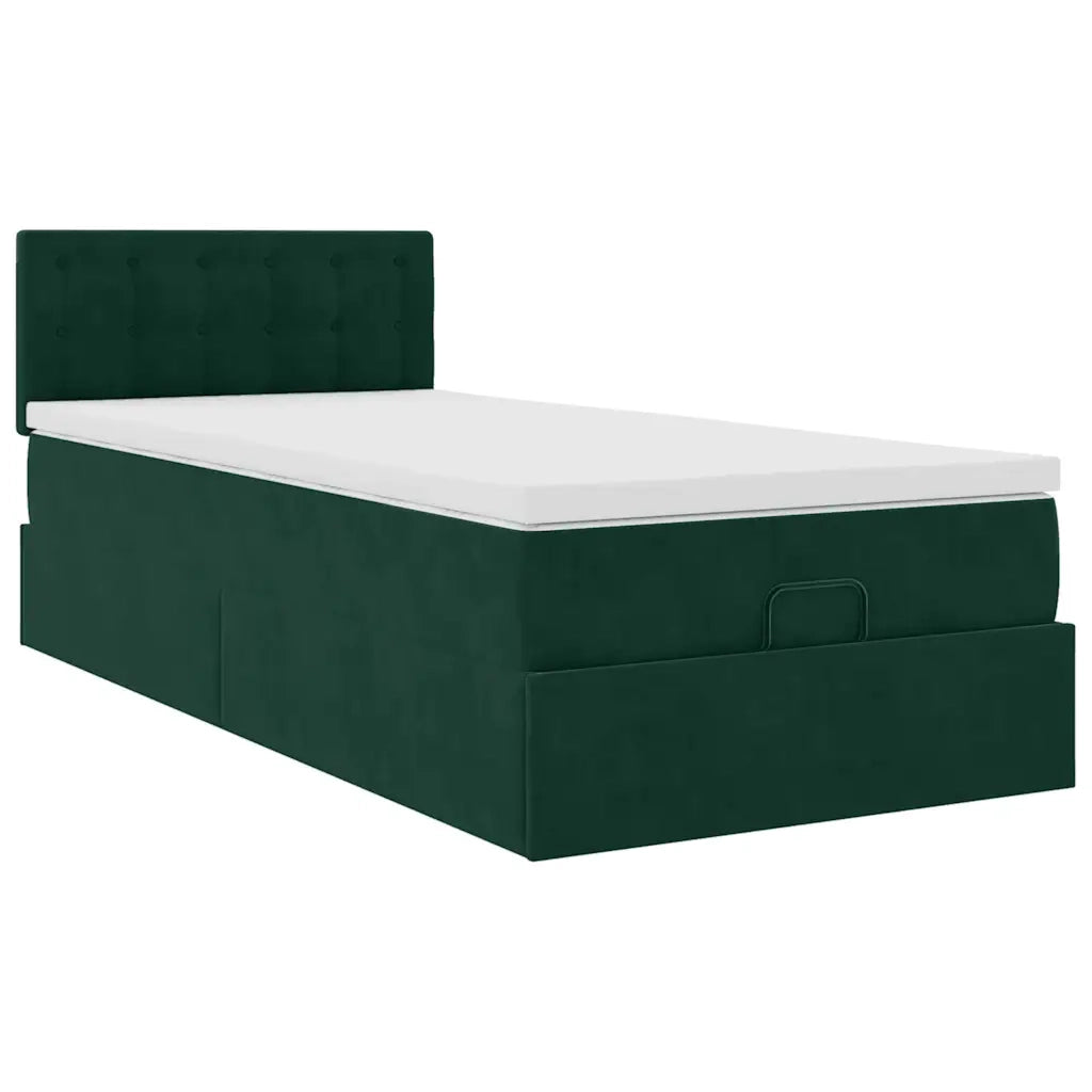Struttura Letto Pouf con Materasso 80x200 cm Velluto