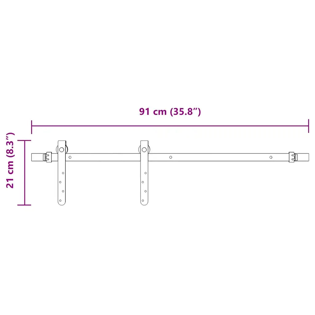 Kit Anta Scorrevole per Armadio 91 cm in Acciaio al Carbonio