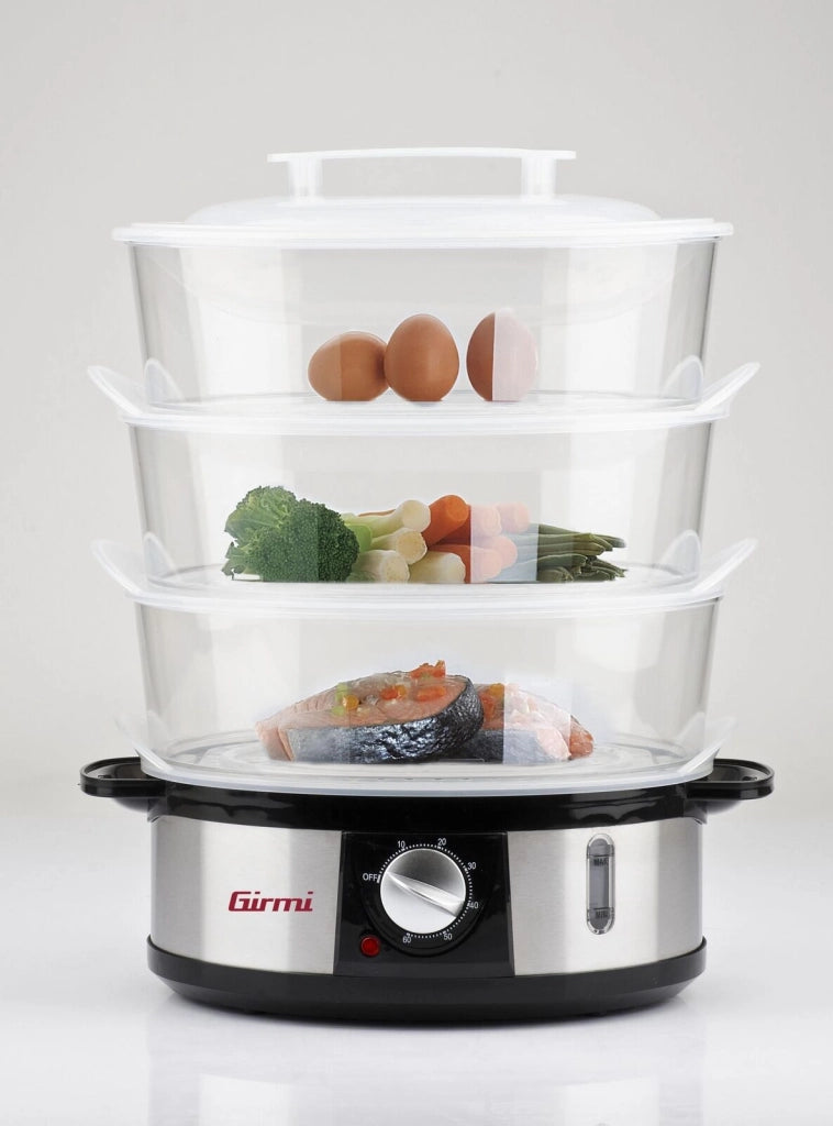 Girmi VP26 pentola a vapore 3 cestello/i Libera installazione 750 W Nero, Argento