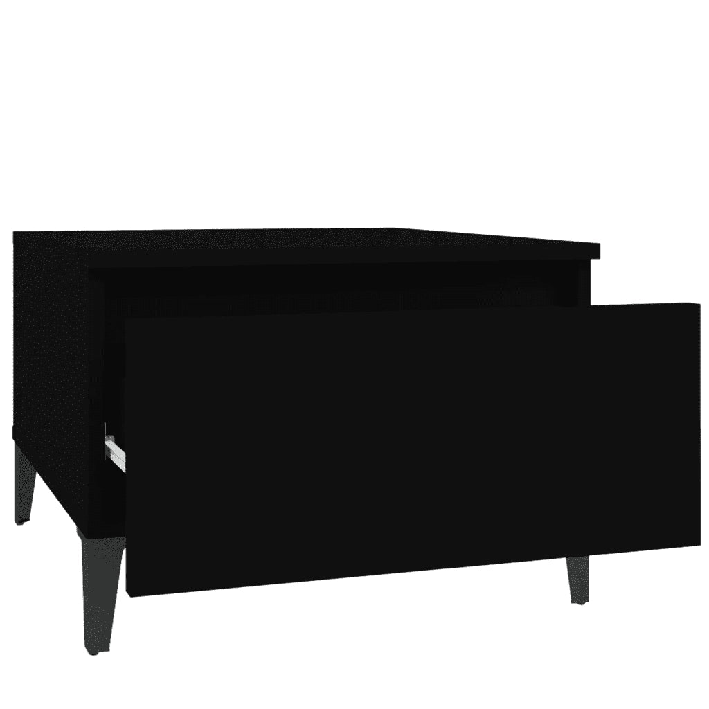 Tavolini 2pz Neri 50x46x35 cm in Legno Multistrato 819519
