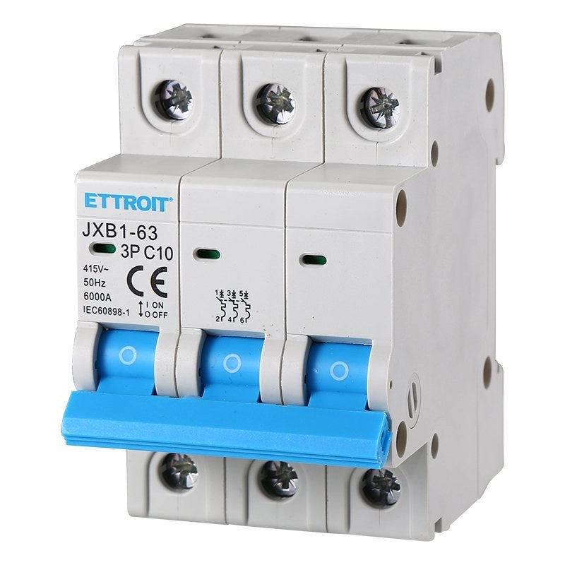 Interruttore Magnetotermico Automatico 3P 10A 6000A 220V 380V Salvavita Stotz Occupa 3 Moduli DIN