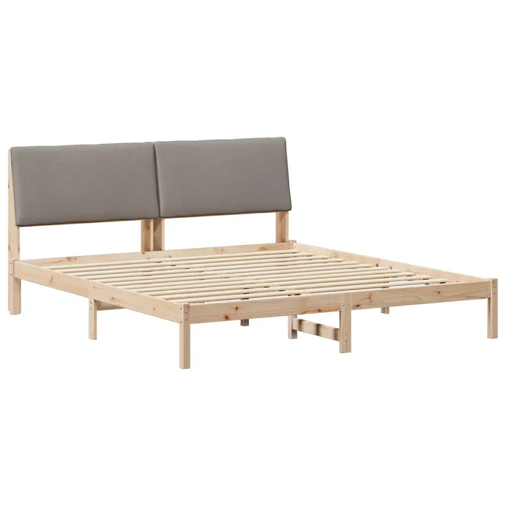 Struttura del Letto con testiera Marrone e taupe 180 x 200 cm
