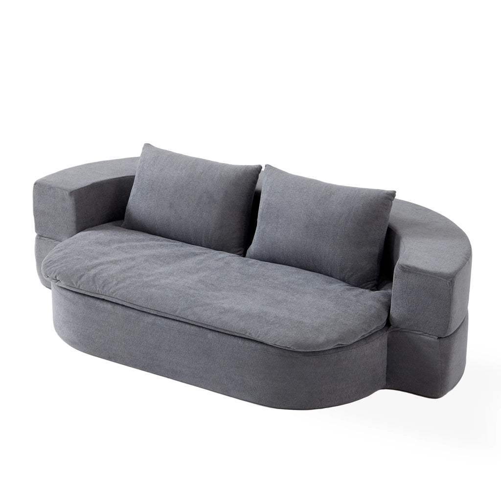 Divano letto pieghevole 3 in 1 in flanella grigio chiaro