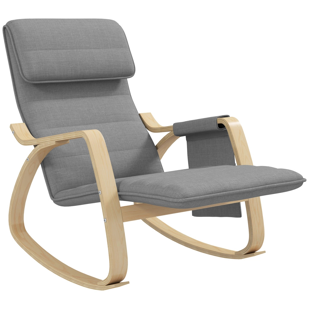 Poltrona Relax Massaggiante Reclinabile con Poggiapiedi Regolabile ¨C Zephmum ¨C Grigio Tessuto