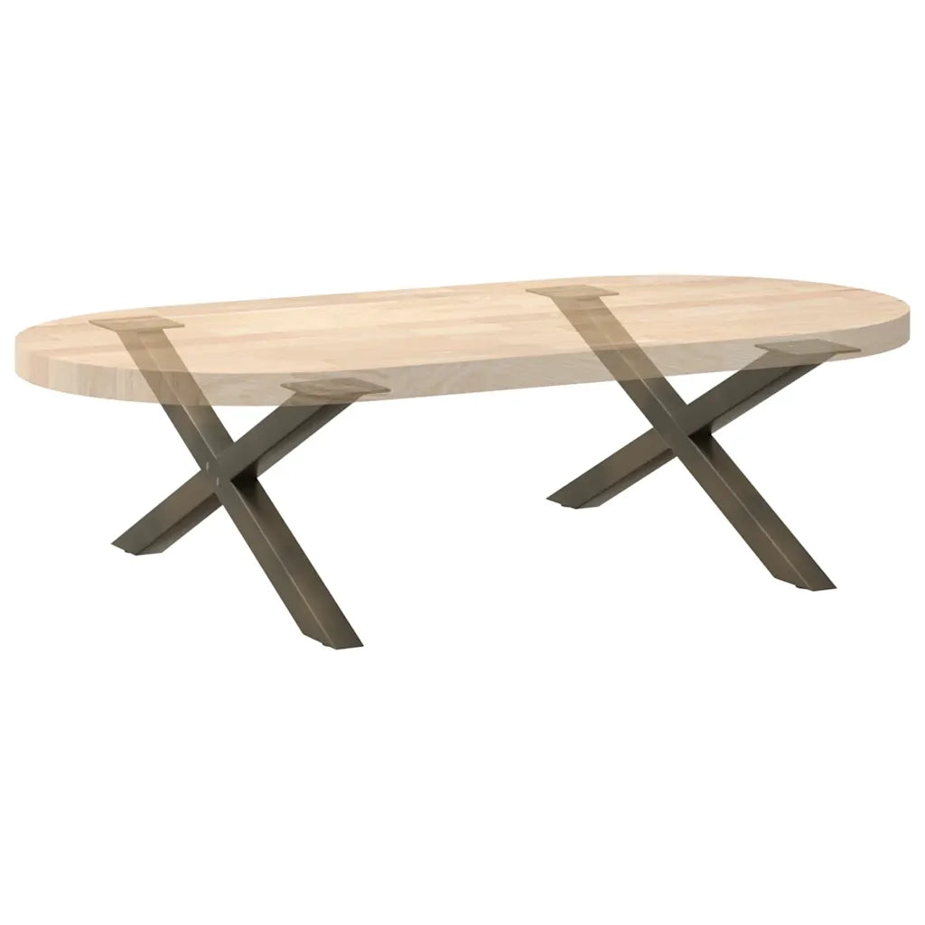 Gambe per Tavolino da Caffè a Forma di X 2 pz Acciaio Naturale 70x(30-31) cm Acciaio 4012887