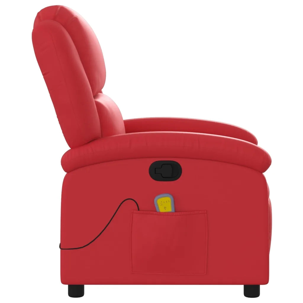 Divano Sedia-Poltrona Massaggiante Reclinabile Rossa in Similpelle 224030