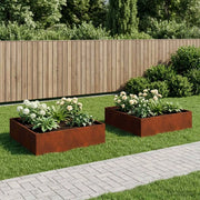 Vaso da giardino 2 pz Ruggine 80 x 80 x 30 cm Acciaio Corten 8005077