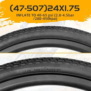 Set di pneumatici premium per mountain bike e e-bike - 2 pezzi 24 x 175 mm - pneumatici per bicicletta per bambini, bicicletta pieghevole, bicicletta ibrida - pneumatici lisci