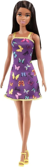 Barbie,Abito viola con fantasia farfalle,Mattel,Eta 3+