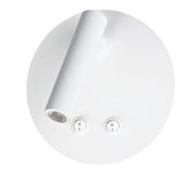 Trade Shop - Applique Led Orientabile Da Parete Doppia Fonte Luminosa 8 Watt Luce Calda 3000k Mr-01 - Bianco