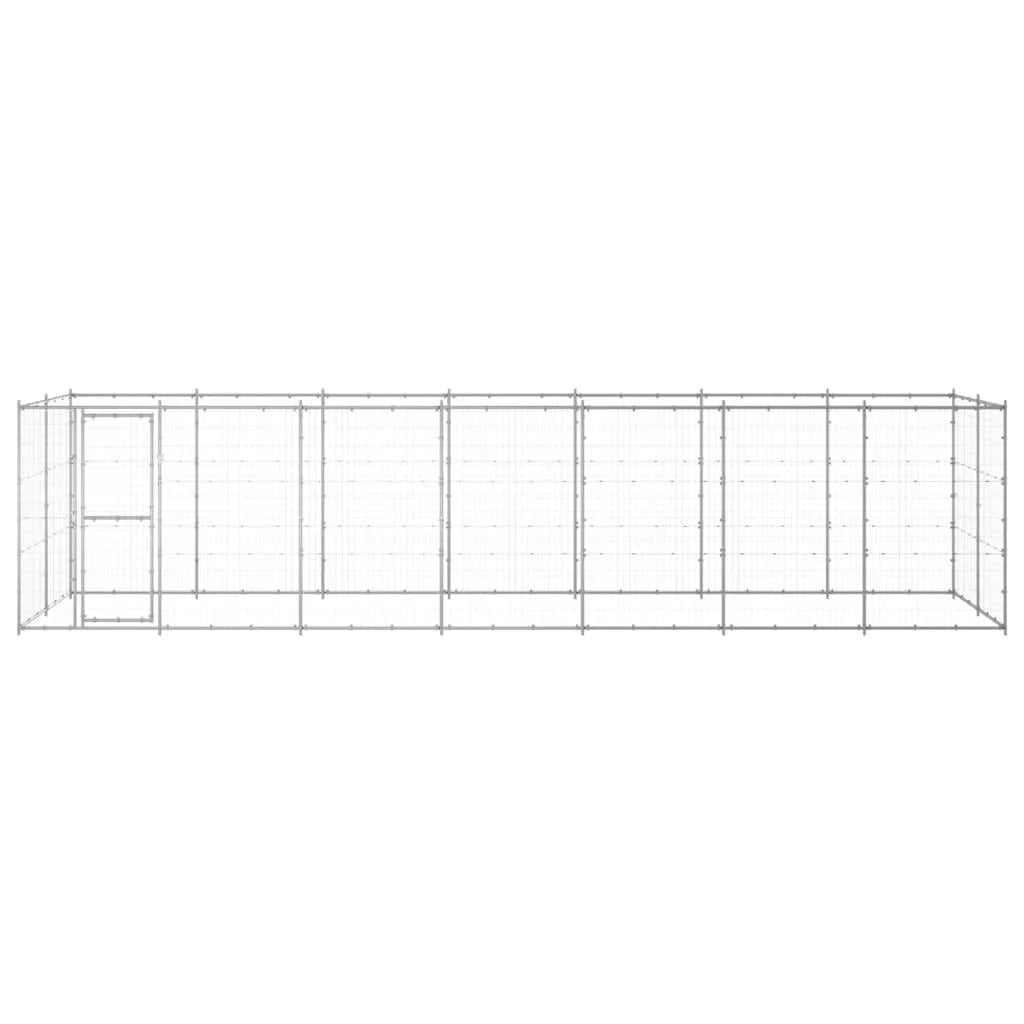 Cuccia da esterno gabbia recinto per animali box per cani da esterno in acciaio zincato 16,94 m² 02_0000410