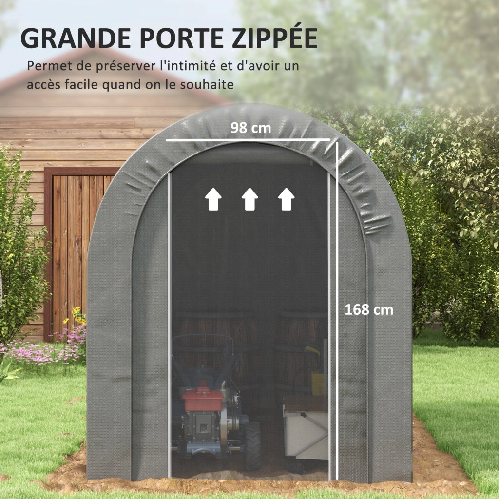 Tenda da giardino garage per bici ¨C Xylo ¨C Telaio metallo zincato grigio con telo PE