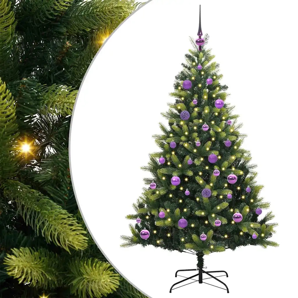 Albero di Natale Artificiale Pieghevole-Albero Natalizio 150 LED Verde 150 cm 362858